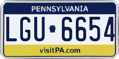 PA license plate LGU6654