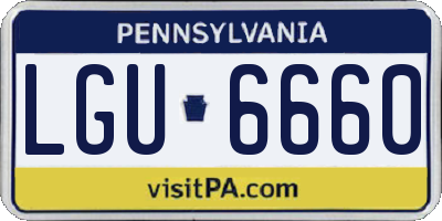 PA license plate LGU6660