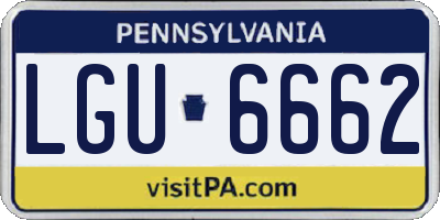 PA license plate LGU6662