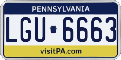 PA license plate LGU6663