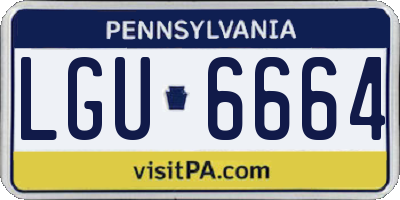 PA license plate LGU6664