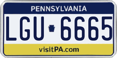 PA license plate LGU6665