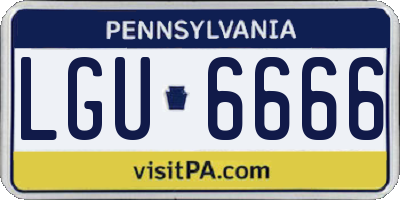 PA license plate LGU6666
