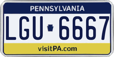 PA license plate LGU6667