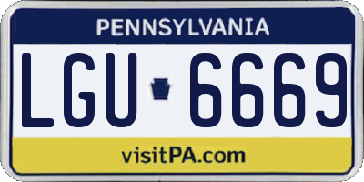PA license plate LGU6669