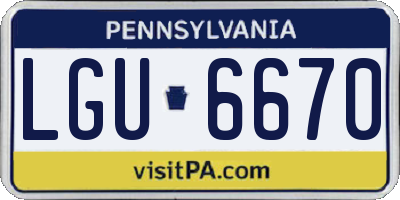 PA license plate LGU6670