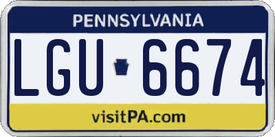 PA license plate LGU6674