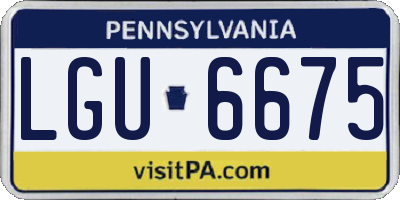 PA license plate LGU6675