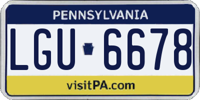 PA license plate LGU6678