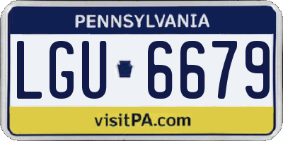 PA license plate LGU6679