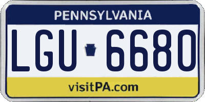 PA license plate LGU6680