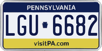 PA license plate LGU6682
