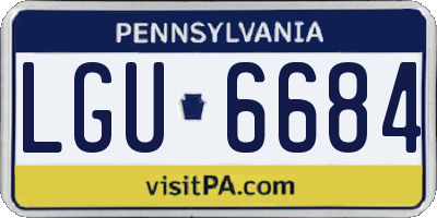 PA license plate LGU6684