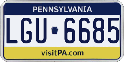 PA license plate LGU6685