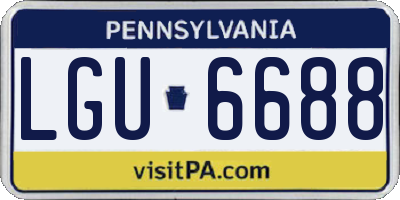 PA license plate LGU6688