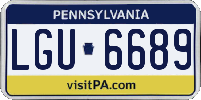 PA license plate LGU6689