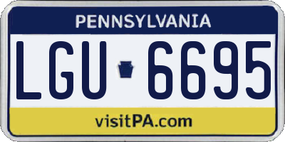 PA license plate LGU6695