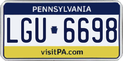 PA license plate LGU6698