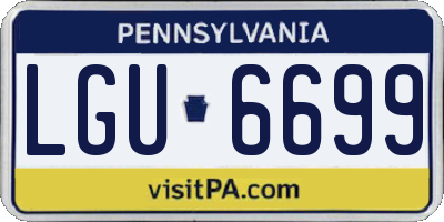 PA license plate LGU6699