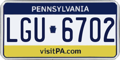 PA license plate LGU6702