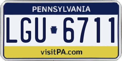 PA license plate LGU6711