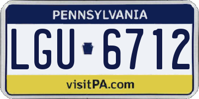 PA license plate LGU6712