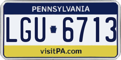 PA license plate LGU6713