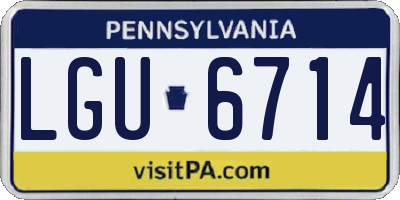 PA license plate LGU6714