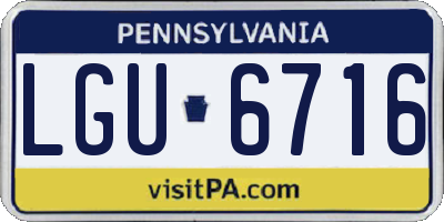 PA license plate LGU6716
