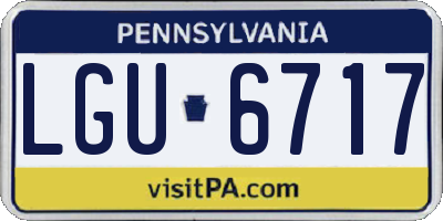 PA license plate LGU6717