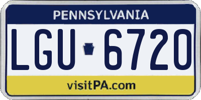 PA license plate LGU6720
