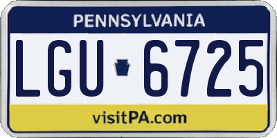 PA license plate LGU6725