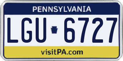 PA license plate LGU6727