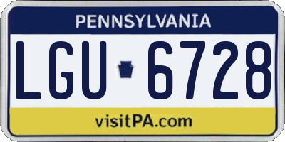 PA license plate LGU6728