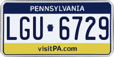 PA license plate LGU6729
