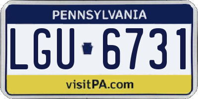 PA license plate LGU6731