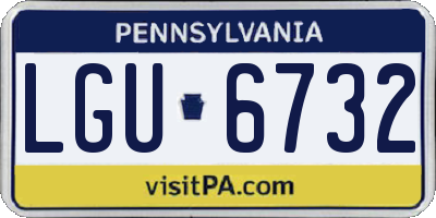 PA license plate LGU6732