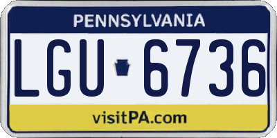 PA license plate LGU6736
