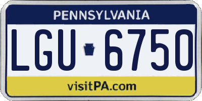 PA license plate LGU6750