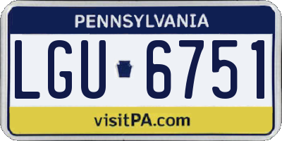 PA license plate LGU6751