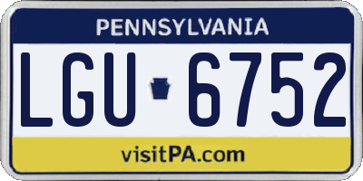 PA license plate LGU6752