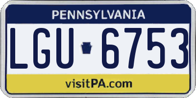 PA license plate LGU6753