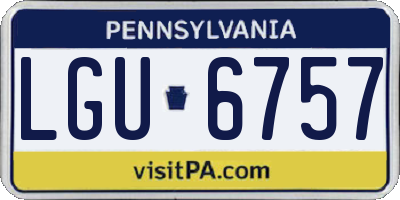 PA license plate LGU6757