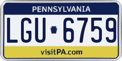 PA license plate LGU6759