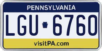 PA license plate LGU6760