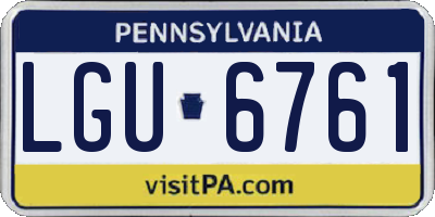 PA license plate LGU6761