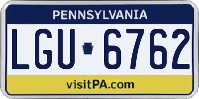 PA license plate LGU6762