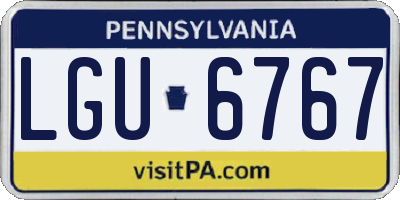 PA license plate LGU6767