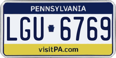 PA license plate LGU6769
