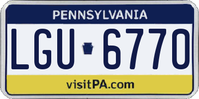 PA license plate LGU6770